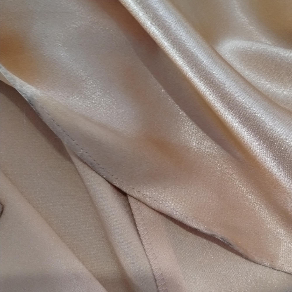 JJ's House Gold Satin Maxi Gown Long Sleeve Formal Dress LP - Picture 11 of 13